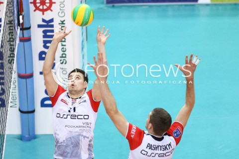  02.12.2015 RZESZOW POLAND<br />SIATKOWKA LIGA MISTRZOW <br />MEN CEV VOLLEYBALL CHAMPIONS LEAGUE 2015/2016<br />MATCH ASSECO RESOVIA - VOLLEY ASSE LENNIK <br />N/Z FABIAN DRZYZGA DMYTRO PASHYTSKYY ( PASZYCKI ) <br /> 