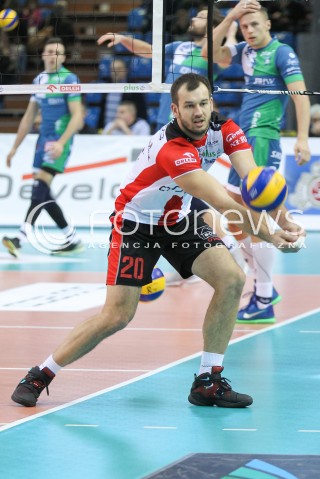  05.12.2015 RZESZOW<br />
SIATKOWKA PLUSLIGA 2015/2016 MEN VOLLEYBALL POLAND POLISH PLUS LIGA LEAGUE SEASON 2015/2016<br />
MECZ ASSECO RESOVIA RZESZOW - AZS POLITECHNIKA WARSZAWSKA<br />
N/Z DOMINIK WITCZAK SYLWETKA <br />
 