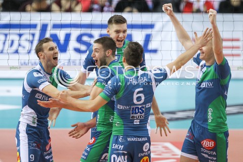  05.12.2015 RZESZOW<br />SIATKOWKA PLUSLIGA 2015/2016 MEN VOLLEYBALL POLAND POLISH PLUS LIGA LEAGUE SEASON 2015/2016<br />MECZ ASSECO RESOVIA RZESZOW - AZS POLITECHNIKA WARSZAWSKA<br />N/Z GUILLAUME SAMICA MICHAL FILIP BARTLOMIEJ LEMANSKI RADOSC EMOCJE <br /> 