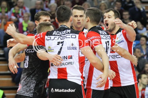  05.12.2015 RZESZOW<br />SIATKOWKA PLUSLIGA 2015/2016 MEN VOLLEYBALL POLAND POLISH PLUS LIGA LEAGUE SEASON 2015/2016<br />MECZ ASSECO RESOVIA RZESZOW - AZS POLITECHNIKA WARSZAWSKA<br />N/Z RUSSELL HOLMES DOMINIK WITCZAK RADOSC EMOCJE <br /> 