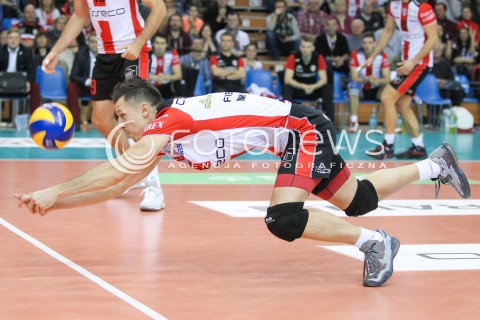  05.12.2015 RZESZOW<br />SIATKOWKA PLUSLIGA 2015/2016 MEN VOLLEYBALL POLAND POLISH PLUS LIGA LEAGUE SEASON 2015/2016<br />MECZ ASSECO RESOVIA RZESZOW - AZS POLITECHNIKA WARSZAWSKA<br />N/Z OLIEG ACHREM ( ALEH AKHREM ) SYLWETKA <br /> 