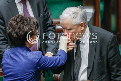  09.12.2015 WARSZAWA SEJM<br />CZWARTE POSIEDZENIE SEJMU VIII KADENCJI<br />N/Z ELZBIETA WITEK JAROSLAW KACZYNSKI<br /> 