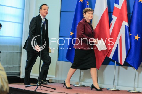  10.12.2015 WARSZAWA<br />WIZYTA PREMIERA WIELKIEJ BRYTANII<br />KONFERENCJA PRASOWA<br />N/Z PREMIER WIELKIEJ BRYTANII DAVID CAMERON PREMIER RP BEATA SZYDLO<br /> 