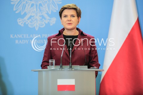  10.12.2015 WARSZAWA<br />WIZYTA PREMIERA WIELKIEJ BRYTANII<br />KONFERENCJA PRASOWA<br />N/Z PREMIER RP BEATA SZYDLO<br /> 
