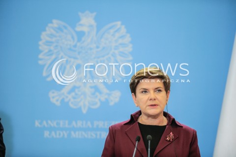  10.12.2015 WARSZAWA<br />WIZYTA PREMIERA WIELKIEJ BRYTANII<br />KONFERENCJA PRASOWA<br />N/Z PREMIER RP BEATA SZYDLO<br /> 