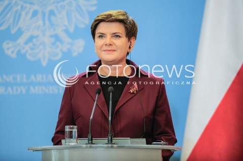  10.12.2015 WARSZAWA<br />WIZYTA PREMIERA WIELKIEJ BRYTANII<br />KONFERENCJA PRASOWA<br />N/Z PREMIER RP BEATA SZYDLO<br /> 