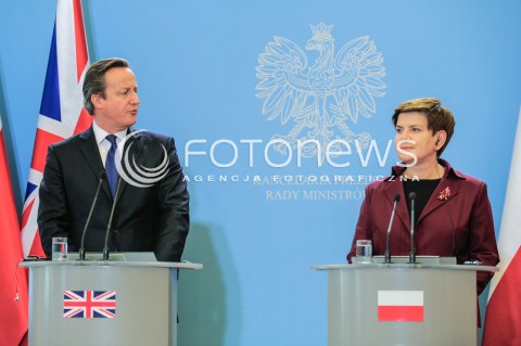  10.12.2015 WARSZAWA<br />WIZYTA PREMIERA WIELKIEJ BRYTANII<br />KONFERENCJA PRASOWA<br />N/Z PREMIER WIELKIEJ BRYTANII DAVID CAMERON PREMIER RP BEATA SZYDLO<br /> 