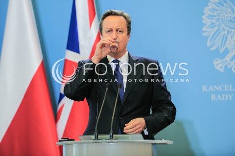  10.12.2015 WARSZAWA<br />WIZYTA PREMIERA WIELKIEJ BRYTANII<br />KONFERENCJA PRASOWA<br />N/Z PREMIER WIELKIEJ BRYTANII DAVID CAMERON<br /> 