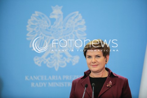  10.12.2015 WARSZAWA<br />WIZYTA PREMIERA WIELKIEJ BRYTANII<br />KONFERENCJA PRASOWA<br />N/Z PREMIER RP BEATA SZYDLO<br /> 
