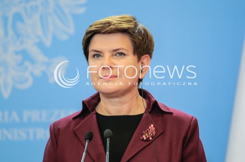  10.12.2015 WARSZAWA<br />WIZYTA PREMIERA WIELKIEJ BRYTANII<br />KONFERENCJA PRASOWA<br />N/Z PREMIER RP BEATA SZYDLO<br /> 