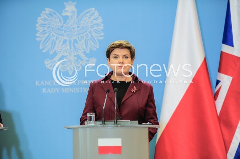  10.12.2015 WARSZAWA<br />WIZYTA PREMIERA WIELKIEJ BRYTANII<br />KONFERENCJA PRASOWA<br />N/Z PREMIER RP BEATA SZYDLO<br /> 