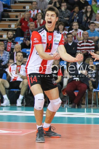  12.12.2015 RZESZOW<br />SIATKOWKA PLUSLIGA 2015/2016 MEN VOLLEYBALL POLAND POLISH PLUS LIGA LEAGUE SEASON 2015/2016<br />MECZ ASSECO RESOVIA RZESZOW - INDYKPOL AZS OLSZTYN<br />N/Z ALEKSANDER SLIWKA SYLWETKA RADOSC EMOCJE <br /> 