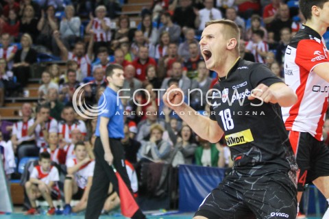  12.12.2015 RZESZOW<br />SIATKOWKA PLUSLIGA 2015/2016 MEN VOLLEYBALL POLAND POLISH PLUS LIGA LEAGUE SEASON 2015/2016<br />MECZ ASSECO RESOVIA RZESZOW - INDYKPOL AZS OLSZTYN<br />N/Z DAMIAN WOJTASZEK RADOSC EMOCJE <br /> 