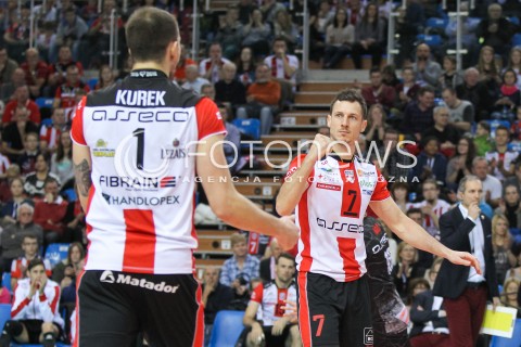  12.12.2015 RZESZOW<br />SIATKOWKA PLUSLIGA 2015/2016 MEN VOLLEYBALL POLAND POLISH PLUS LIGA LEAGUE SEASON 2015/2016<br />MECZ ASSECO RESOVIA RZESZOW - INDYKPOL AZS OLSZTYN<br />N/Z OLIEG ACHREM ( ALEH AKHREM ) BARTOSZ KUREK RADOSC EMOCJE <br /> 