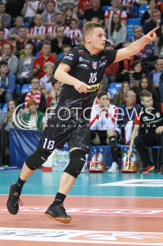  12.12.2015 RZESZOW<br />SIATKOWKA PLUSLIGA 2015/2016 MEN VOLLEYBALL POLAND POLISH PLUS LIGA LEAGUE SEASON 2015/2016<br />MECZ ASSECO RESOVIA RZESZOW - INDYKPOL AZS OLSZTYN<br />N/Z DAMIAN WOJTASZEK RADOSC EMOCJE SYLWETKA <br /> 