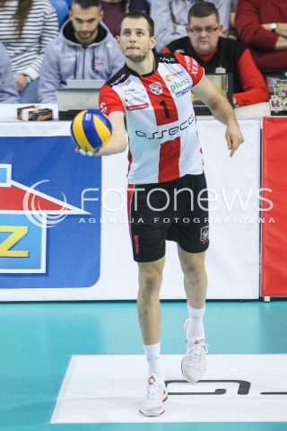  12.12.2015 RZESZOW<br />SIATKOWKA PLUSLIGA 2015/2016 MEN VOLLEYBALL POLAND POLISH PLUS LIGA LEAGUE SEASON 2015/2016<br />MECZ ASSECO RESOVIA RZESZOW - INDYKPOL AZS OLSZTYN<br />N/Z BARTOSZ KUREK SYLWETKA <br /> 