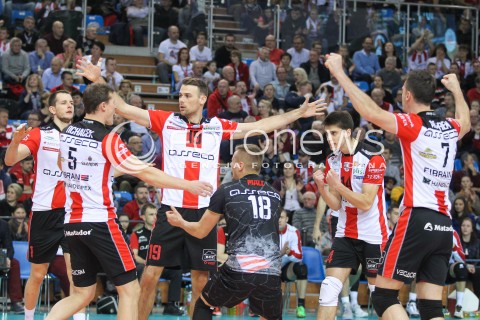  12.12.2015 RZESZOW<br />SIATKOWKA PLUSLIGA 2015/2016 MEN VOLLEYBALL POLAND POLISH PLUS LIGA LEAGUE SEASON 2015/2016<br />MECZ ASSECO RESOVIA RZESZOW - INDYKPOL AZS OLSZTYN<br />N/Z RUSSELL HOLMES ALEKSANDER SLIWKA BARTOSZ KUREK RADOSC EMOCJE <br /> 