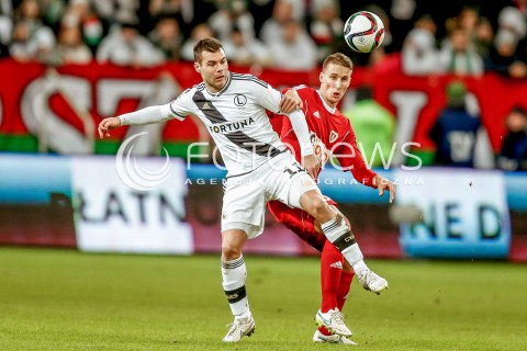  13.12.2015 WARSZAWA PILKA NOZNA <br />FOOTBALL EKSTRAKLASA STADION LEGII<br />MECZ LEGIA WARSZAWA - PIAST GLIWICE<br />N/Z RADOSLAW MURAWSKI NEMANJA NIKOLIC<br /> 