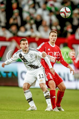  13.12.2015 WARSZAWA PILKA NOZNA <br />FOOTBALL EKSTRAKLASA STADION LEGII<br />MECZ LEGIA WARSZAWA - PIAST GLIWICE<br />N/Z RADOSLAW MURAWSKI NEMANJA NIKOLIC<br /> 