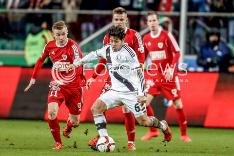  13.12.2015 WARSZAWA PILKA NOZNA <br />FOOTBALL EKSTRAKLASA STADION LEGII<br />MECZ LEGIA WARSZAWA - PIAST GLIWICE<br />N/Z GUILHERME PAWEL MOSKWIK<br /> 