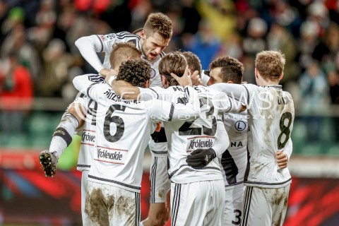  13.12.2015 WARSZAWA PILKA NOZNA <br />FOOTBALL EKSTRAKLASA STADION LEGII<br />MECZ LEGIA WARSZAWA - PIAST GLIWICE<br />N/Z RADOSC LEGII PO STRZELONEJ BRAMCE BRAMKA GOL EMOCJE<br /> 