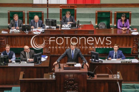  21.12.2015 WARSZAWA SEJM<br />SZOSTE POSIEDZENIE SEJMU VIII KADENCJI<br />N/Z RYSZARD PETRU MARSZALEK SEJMU MAREK KUCHCINSKI<br /> 