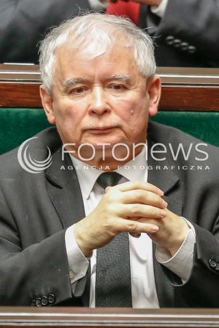  21.12.2015 WARSZAWA SEJM<br />SZOSTE POSIEDZENIE SEJMU VIII KADENCJI<br />N/Z JAROSLAW KACZYNSKI<br /> 