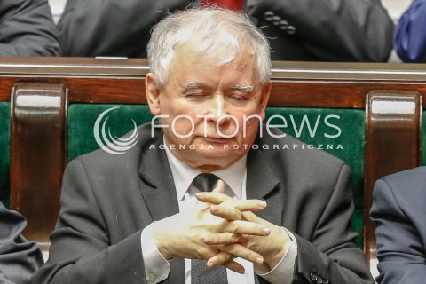  21.12.2015 WARSZAWA SEJM<br />SZOSTE POSIEDZENIE SEJMU VIII KADENCJI<br />N/Z JAROSLAW KACZYNSKI<br /> 