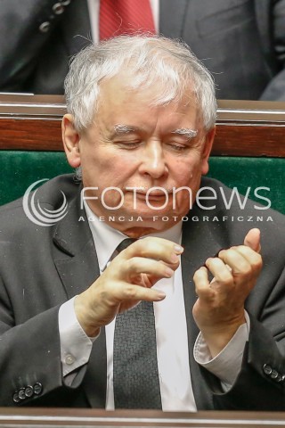  21.12.2015 WARSZAWA SEJM<br />SZOSTE POSIEDZENIE SEJMU VIII KADENCJI<br />N/Z JAROSLAW KACZYNSKI<br /> 