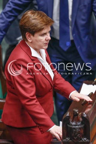 29.12.2015 WARSZAWA SEJM<br />POSIEDZENIE SEJMU VIII KADENCJI<br />N/Z PREMIER BEATA SZYDLO<br /> 