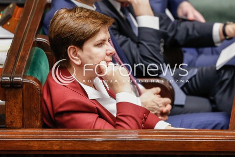  29.12.2015 WARSZAWA SEJM<br />POSIEDZENIE SEJMU VIII KADENCJI<br />N/Z PREMIER BEATA SZYDLO<br /> 