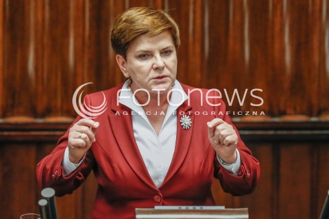 29.12.2015 WARSZAWA SEJM<br />POSIEDZENIE SEJMU VIII KADENCJI<br />N/Z PREMIER BEATA SZYDLO<br /> 