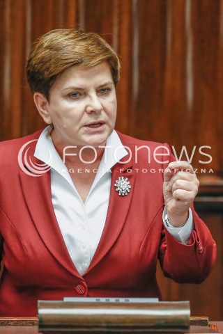  29.12.2015 WARSZAWA SEJM<br />POSIEDZENIE SEJMU VIII KADENCJI<br />N/Z PREMIER BEATA SZYDLO<br /> 