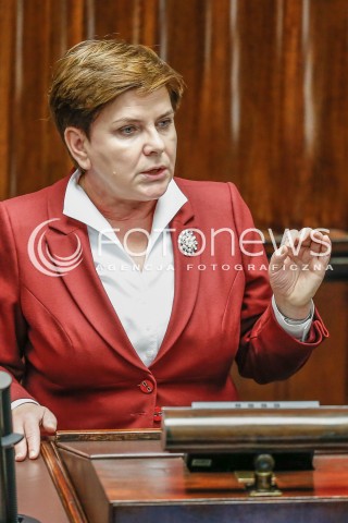  29.12.2015 WARSZAWA SEJM<br />POSIEDZENIE SEJMU VIII KADENCJI<br />N/Z PREMIER BEATA SZYDLO<br /> 