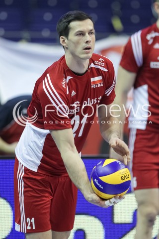  05.01.2016 BERLIN NIEMCY<br />SIATKOWKA MEZCZYZN KWALIFIKACJE DO IGRZYSK OLIMPIJSKICH W BRAZYLII <br />2016 Mens Volleyball European Olympic Qualification Tournament in Berlin<br />MECZ POLSKA - SERBIA ( Poland - Serbia ) <br />N/Z RAFAL BUSZEK SYLWETKA <br /> 