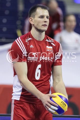  05.01.2016 BERLIN NIEMCY<br />SIATKOWKA MEZCZYZN KWALIFIKACJE DO IGRZYSK OLIMPIJSKICH W BRAZYLII <br />2016 Mens Volleyball European Olympic Qualification Tournament in Berlin<br />MECZ POLSKA - SERBIA ( Poland - Serbia ) <br />N/Z BARTOSZ KUREK SYLWETKA <br /> 