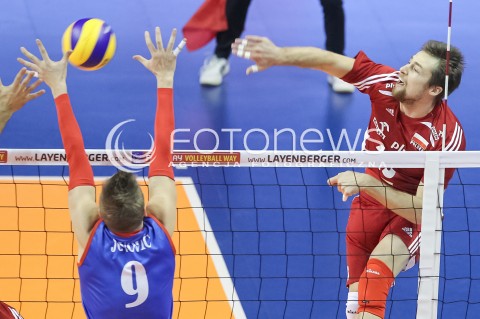  05.01.2016 BERLIN NIEMCY<br />SIATKOWKA MEZCZYZN KWALIFIKACJE DO IGRZYSK OLIMPIJSKICH W BRAZYLII <br />2016 Mens Volleyball European Olympic Qualification Tournament in Berlin<br />MECZ POLSKA - SERBIA ( Poland - Serbia ) <br />N/Z MICHAL KUBIAK <br /> 