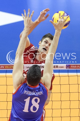  05.01.2016 BERLIN NIEMCY<br />SIATKOWKA MEZCZYZN KWALIFIKACJE DO IGRZYSK OLIMPIJSKICH W BRAZYLII <br />2016 Mens Volleyball European Olympic Qualification Tournament in Berlin<br />MECZ POLSKA - SERBIA ( Poland - Serbia ) <br />N/Z KAROL KLOS <br /> 