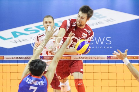  05.01.2016 BERLIN NIEMCY<br />SIATKOWKA MEZCZYZN KWALIFIKACJE DO IGRZYSK OLIMPIJSKICH W BRAZYLII <br />2016 Mens Volleyball European Olympic Qualification Tournament in Berlin<br />MECZ POLSKA - SERBIA ( Poland - Serbia ) <br />N/Z MICHAL KUBIAK <br /> 