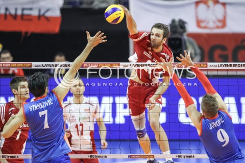 05.01.2016 BERLIN NIEMCY<br />SIATKOWKA MEZCZYZN KWALIFIKACJE DO IGRZYSK OLIMPIJSKICH W BRAZYLII <br />2016 Mens Volleyball European Olympic Qualification Tournament in Berlin<br />MECZ POLSKA - SERBIA ( Poland - Serbia ) <br />N/Z MATEUSZ MIKA <br /> 