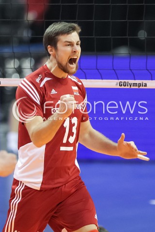  05.01.2016 BERLIN NIEMCY<br />SIATKOWKA MEZCZYZN KWALIFIKACJE DO IGRZYSK OLIMPIJSKICH W BRAZYLII <br />2016 Mens Volleyball European Olympic Qualification Tournament in Berlin<br />MECZ POLSKA - SERBIA ( Poland - Serbia ) <br />N/Z MICHAL KUBIAK RADOSC EMOCJE SYLWETKA <br /> 