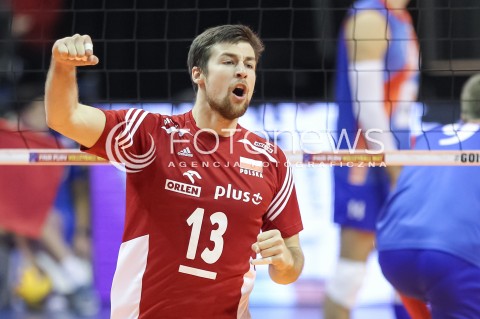  05.01.2016 BERLIN NIEMCY<br />SIATKOWKA MEZCZYZN KWALIFIKACJE DO IGRZYSK OLIMPIJSKICH W BRAZYLII <br />2016 Mens Volleyball European Olympic Qualification Tournament in Berlin<br />MECZ POLSKA - SERBIA ( Poland - Serbia ) <br />N/Z MICHAL KUBIAK RADOSC EMOCJE SYLWETKA <br /> 