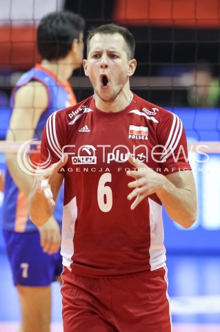  05.01.2016 BERLIN NIEMCY<br />SIATKOWKA MEZCZYZN KWALIFIKACJE DO IGRZYSK OLIMPIJSKICH W BRAZYLII <br />2016 Mens Volleyball European Olympic Qualification Tournament in Berlin<br />MECZ POLSKA - SERBIA ( Poland - Serbia ) <br />N/Z BARTOSZ KUREK RADOSC EMOCJE SYLWETKA <br /> 