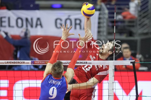  05.01.2016 BERLIN NIEMCY<br />SIATKOWKA MEZCZYZN KWALIFIKACJE DO IGRZYSK OLIMPIJSKICH W BRAZYLII <br />2016 Mens Volleyball European Olympic Qualification Tournament in Berlin<br />MECZ POLSKA - SERBIA ( Poland - Serbia ) <br />N/Z MICHAL KUBIAK <br /> 