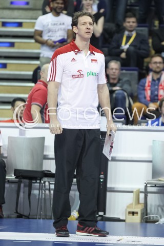  05.01.2016 BERLIN NIEMCY<br />SIATKOWKA MEZCZYZN KWALIFIKACJE DO IGRZYSK OLIMPIJSKICH W BRAZYLII <br />2016 Mens Volleyball European Olympic Qualification Tournament in Berlin<br />MECZ POLSKA - SERBIA ( Poland - Serbia ) <br />N/Z STEPHANE ANTIGA - I TRENER ( HEAD COACH ) SYLWETKA <br /> 