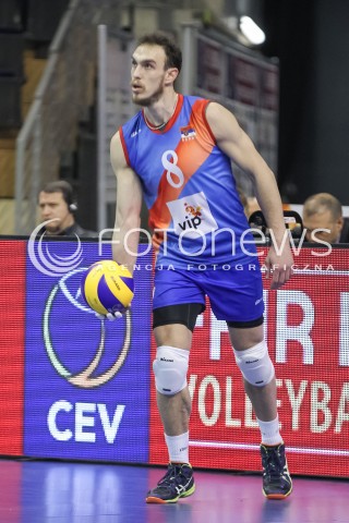  05.01.2016 BERLIN NIEMCY<br />SIATKOWKA MEZCZYZN KWALIFIKACJE DO IGRZYSK OLIMPIJSKICH W BRAZYLII <br />2016 Mens Volleyball European Olympic Qualification Tournament in Berlin<br />MECZ POLSKA - SERBIA ( Poland - Serbia ) <br />N/Z MARKO IVOVIC SYLWETKA <br /> 
