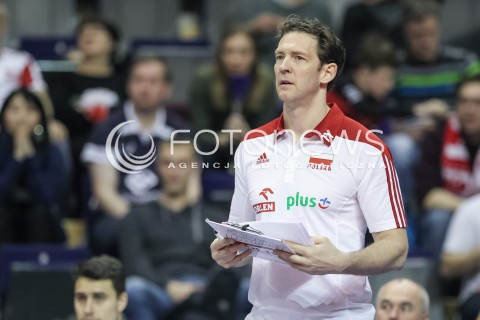  05.01.2016 BERLIN NIEMCY<br />SIATKOWKA MEZCZYZN KWALIFIKACJE DO IGRZYSK OLIMPIJSKICH W BRAZYLII <br />2016 Mens Volleyball European Olympic Qualification Tournament in Berlin<br />MECZ POLSKA - SERBIA ( Poland - Serbia ) <br />N/Z STEPHANE ANTIGA - I TRENER ( HEAD COACH ) SYLWETKA <br /> 
