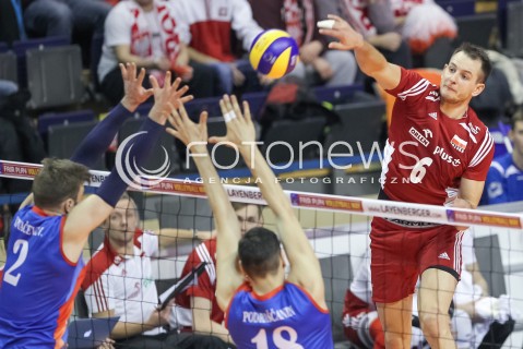  05.01.2016 BERLIN NIEMCY<br />SIATKOWKA MEZCZYZN KWALIFIKACJE DO IGRZYSK OLIMPIJSKICH W BRAZYLII <br />2016 Mens Volleyball European Olympic Qualification Tournament in Berlin<br />MECZ POLSKA - SERBIA ( Poland - Serbia ) <br />N/Z BARTOSZ KUREK <br /> 