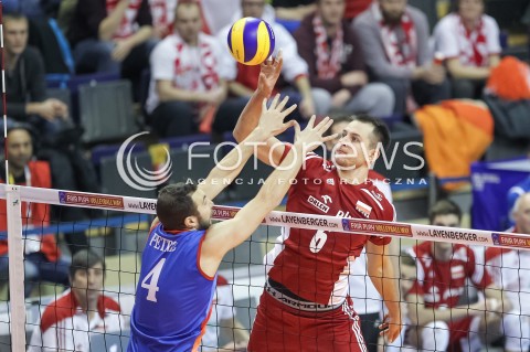  05.01.2016 BERLIN NIEMCY<br />SIATKOWKA MEZCZYZN KWALIFIKACJE DO IGRZYSK OLIMPIJSKICH W BRAZYLII <br />2016 Mens Volleyball European Olympic Qualification Tournament in Berlin<br />MECZ POLSKA - SERBIA ( Poland - Serbia ) <br />N/Z BARTOSZ KUREK <br /> 