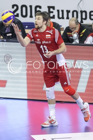  05.01.2016 BERLIN NIEMCY<br />SIATKOWKA MEZCZYZN KWALIFIKACJE DO IGRZYSK OLIMPIJSKICH W BRAZYLII <br />2016 Mens Volleyball European Olympic Qualification Tournament in Berlin<br />MECZ POLSKA - SERBIA ( Poland - Serbia ) <br />N/Z MICHAL KUBIAK SYLWETKA <br /> 